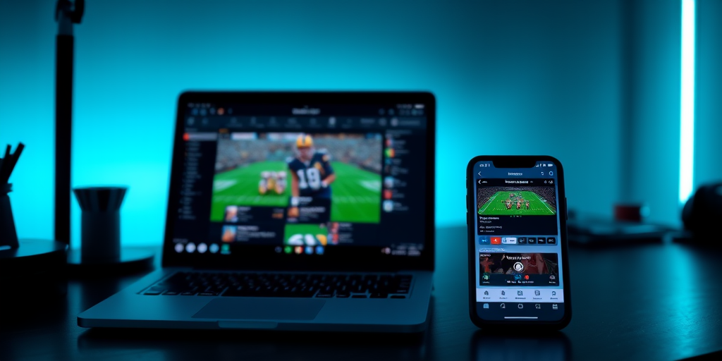 Fantasy football app interface on a laptop screen